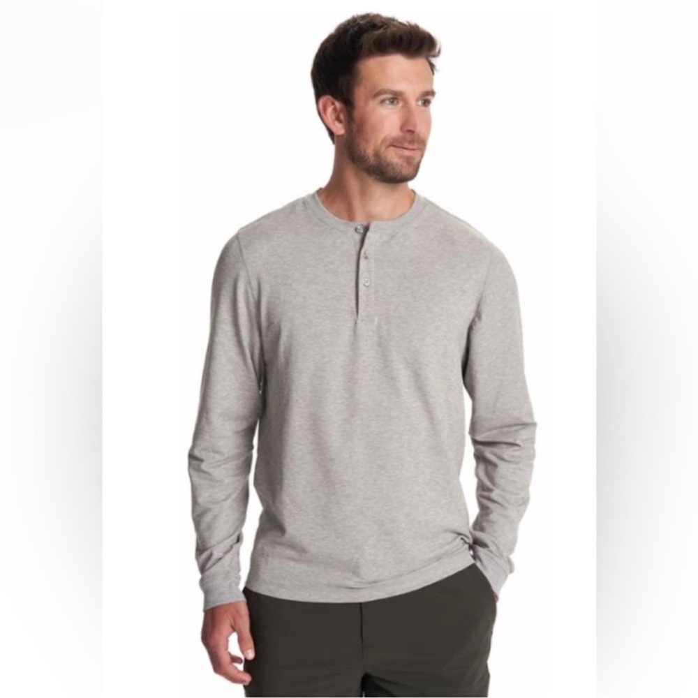 Vuori Lt Gray Austin 3 Button Henley Shirt